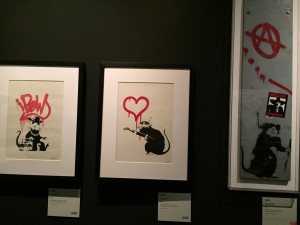 The rat in the street art by Bansky