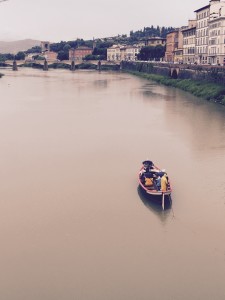 Florence, view from Ponte Vecchio - in a rainy day