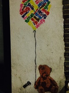 London detail: street art Teddy Bear 