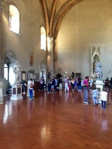 Main room at Bargello, with Davids