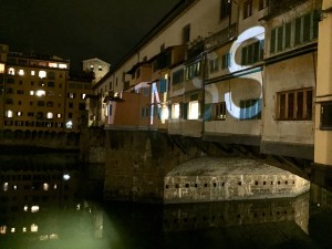 Lightness - the title of this videomapping project on Ponte Vecchio 